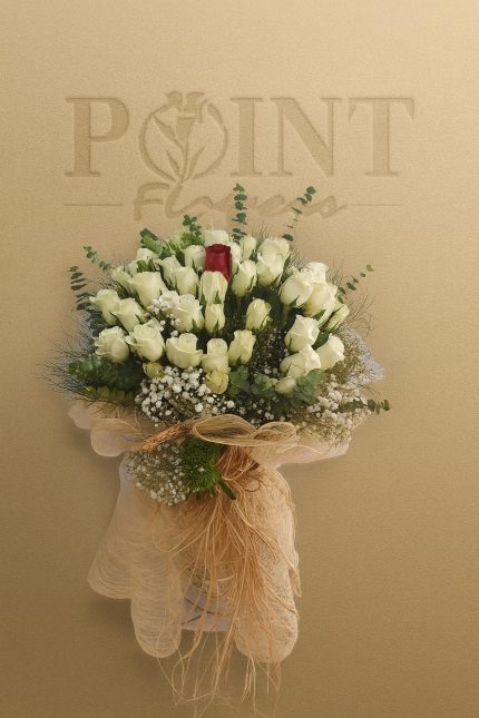 Buca Çiçekçi Beyaz Gül Buketi 41 Dal BKT0039