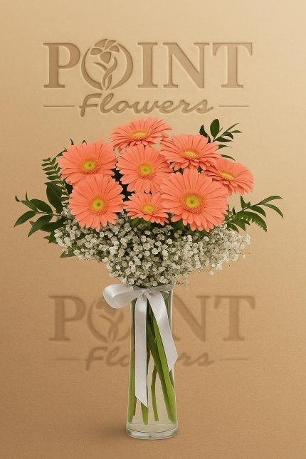 Buca Çiçekçi Cam Vazoda Pembe 9 Dal Gerberalar ARJ0049