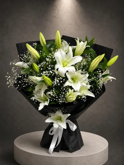 Cipsolu Lilyum Buketi. Buca Çiçekçi. BKT0068