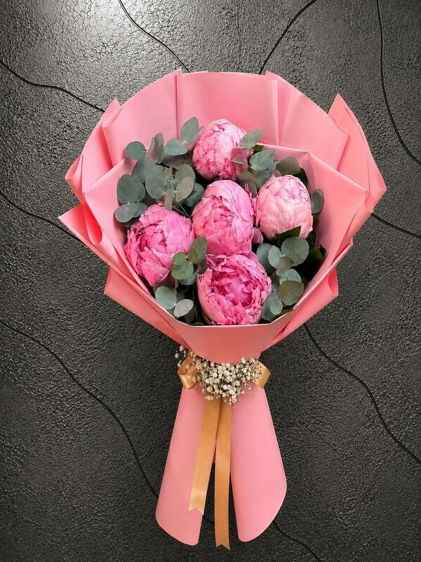 Buca-Cicekci-I-Izmir-Cicekci-BKT0076 Pembe Şakayık Buketi. 5 Dal. Buca Çiçekçi. BKT0076