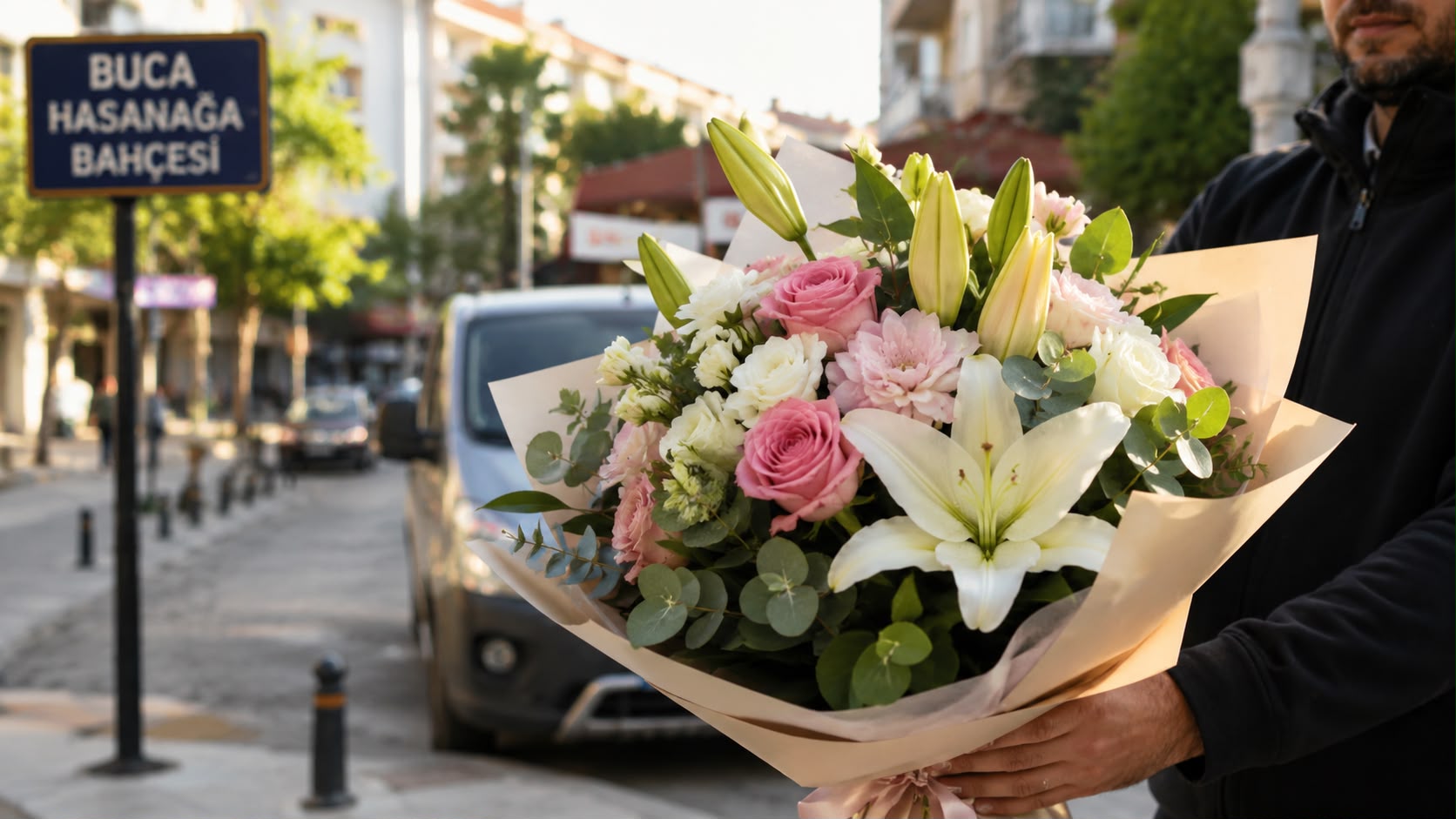 Buca Çiçekçi, İzmir Çiçekçi Buca’da Aynı Gün Çiçek Teslimatı için hazırlanan şık çiçek buketi
