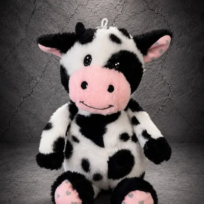 35 cm Sevimli Peluş İnek, siyah beyaz yumuşak peluş oyuncak | Point Flowers Buca Çiçekçi