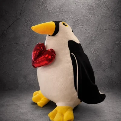 Kalpli Penguen Peluş Oyuncak 35 cm PLS0004 | Point Flowers Buca Çiçekçi